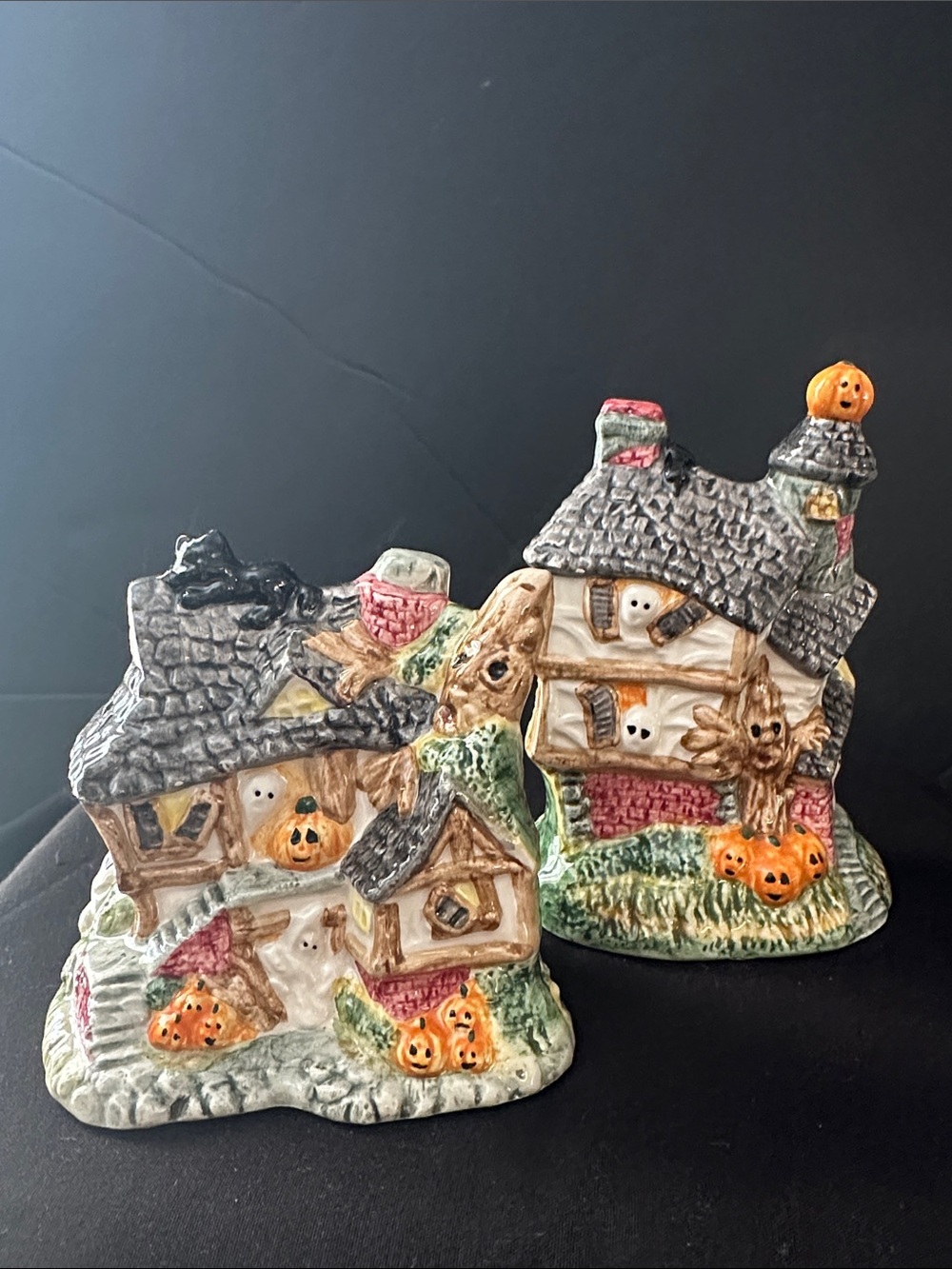 Vintage Omnibus/Fitz and Floyd Hand-Painted- Salt & Pepper Shakers